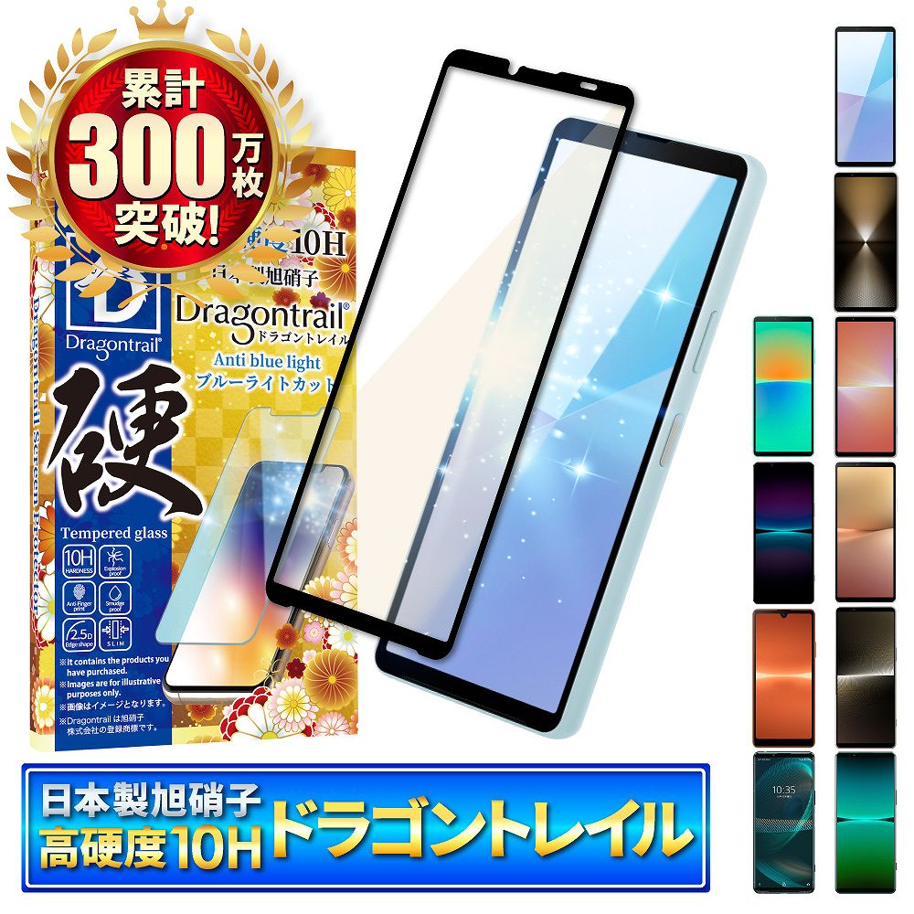 ELECOM 微笑ましかっ Xperia AceII/AceⅢ フィルム BLカット フチ付